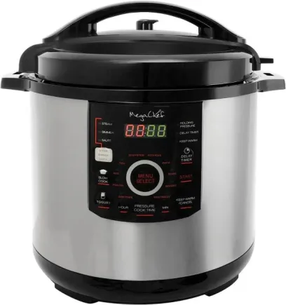 12-Quart Digital Pressure Cooker with 15 Preset Options and Glass Lid