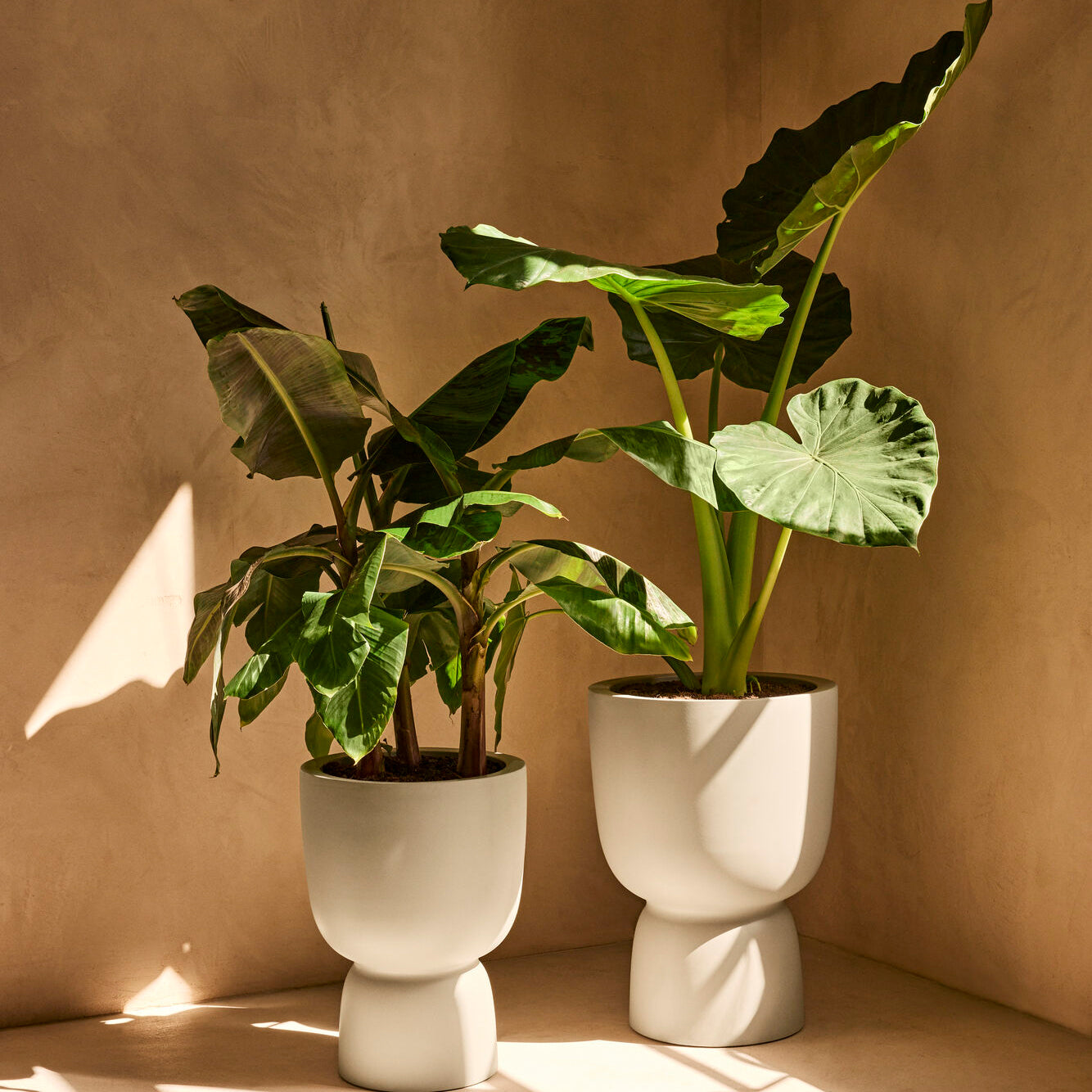 Elho Amber Coupe Round 41 - Linnen wit - L 41 x B x H 58 cm - Binnen e