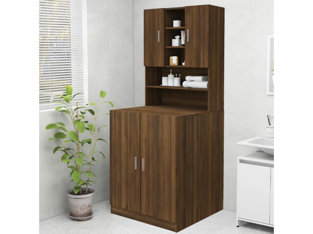 Mueble lavadora Roble marrón 70,5x25,5x90 cm