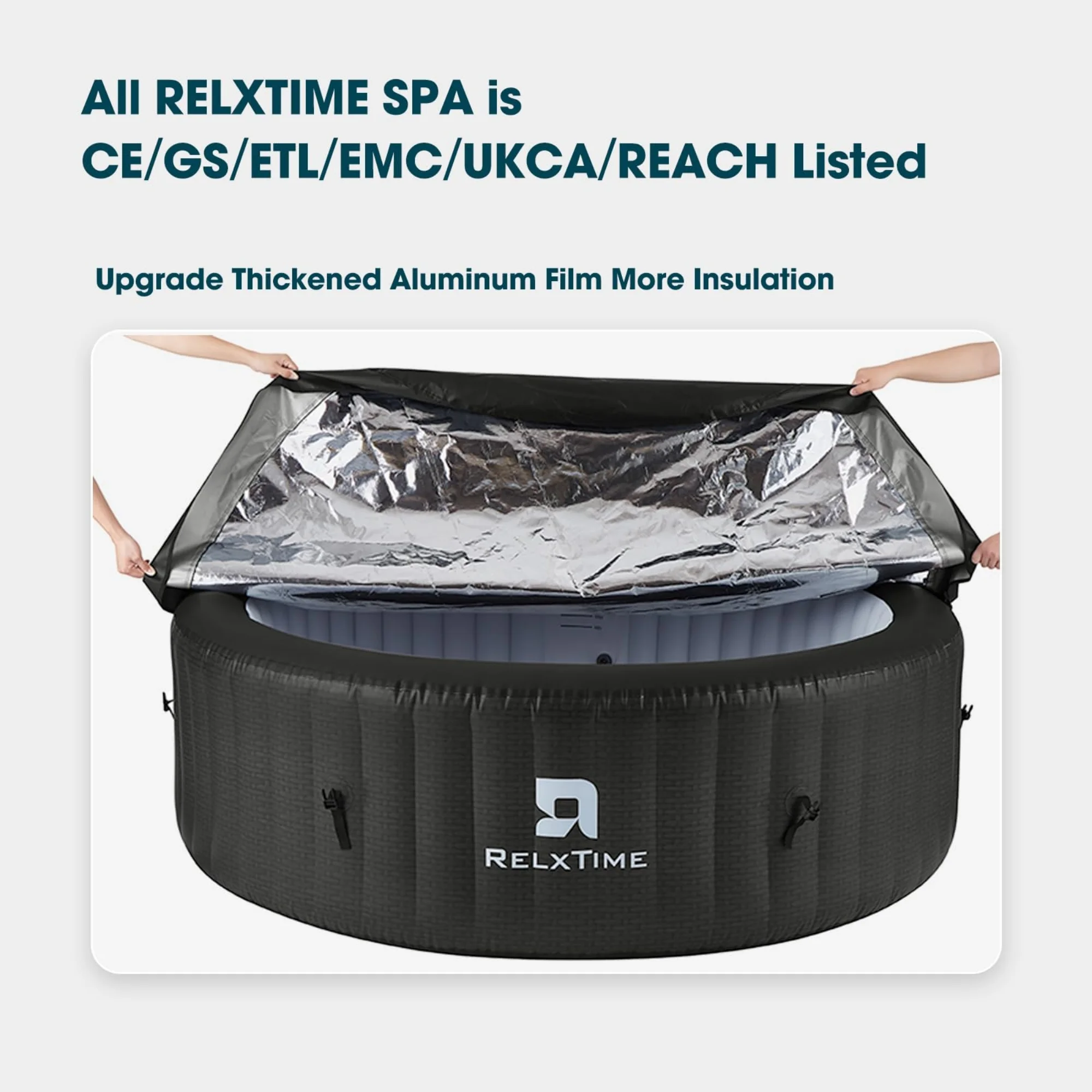 RELXTIME 4-6 Person Inflatable Hot Tub Pool Round Portable Outdoor Spa with 130 Massage Jets, Blue - Image 12
