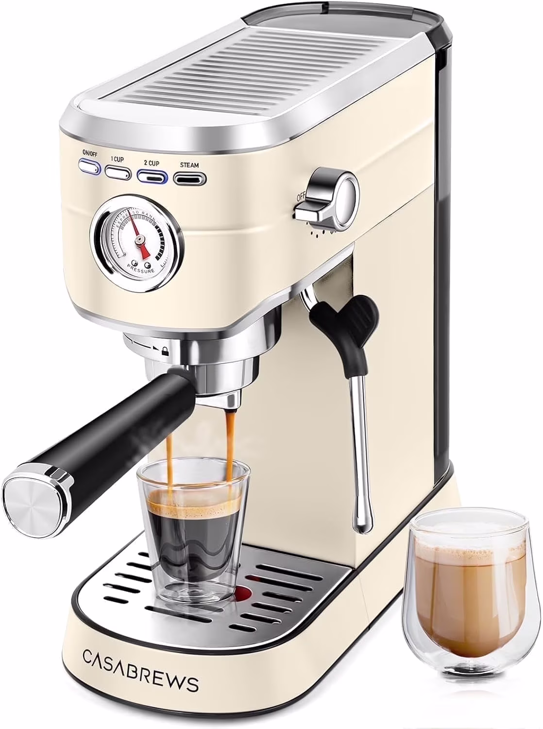 CASABREWS CM5418 20-Bar Espresso Machine and Coffee Maker, Silver - Image 5