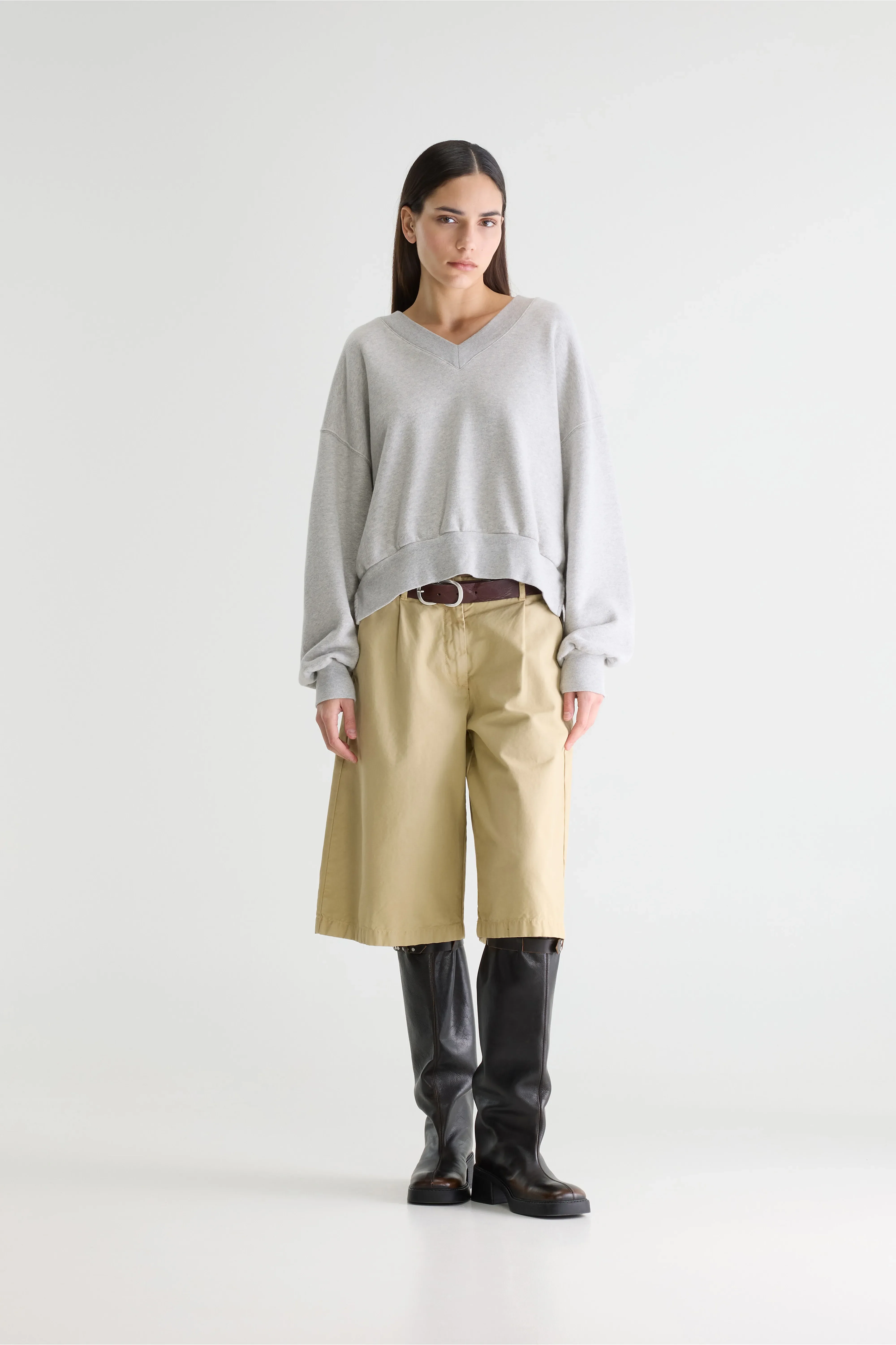 Bellerose Varola v-neck grey sweatshirt (252 / W / H. GREY)