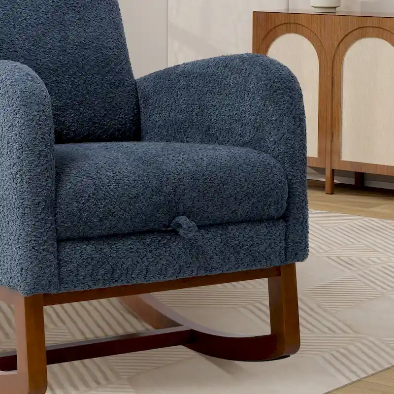 Ergonomic High Back Rocking Chair with Adjustable Footrest