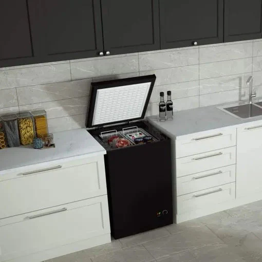 Northair 3.5 Cu Ft Chest Freezer, Black – Quiet Compressor, 2 Removable Baskets, 7 Temp Settings