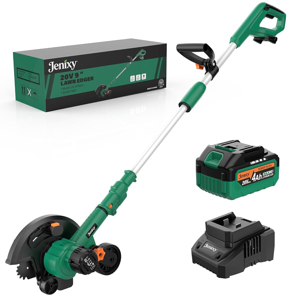 20V Cordless Lawn Edger, 9" Brushless Electric Edging Tool with Battery