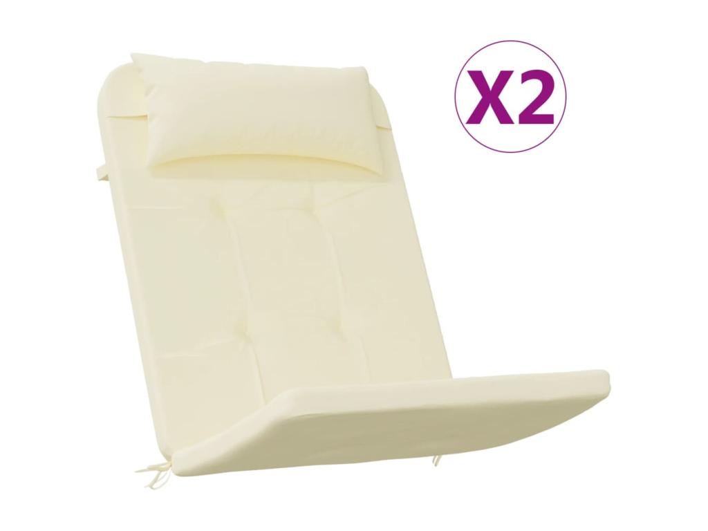 Cojines para silla Adirondack 2 unidades tela Oxford color crema