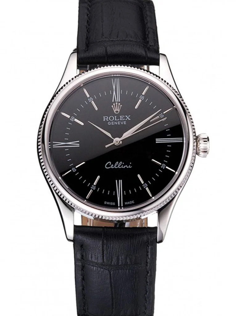 Superclone Rolex Cellini 38mm Black Dial REP016804