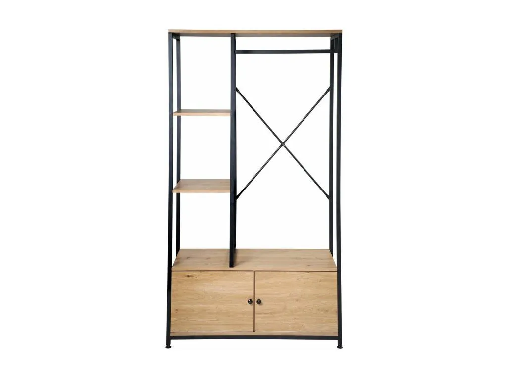 Armario de 2 puertas con estantes y almacenamiento - H167 cm BHXU10470