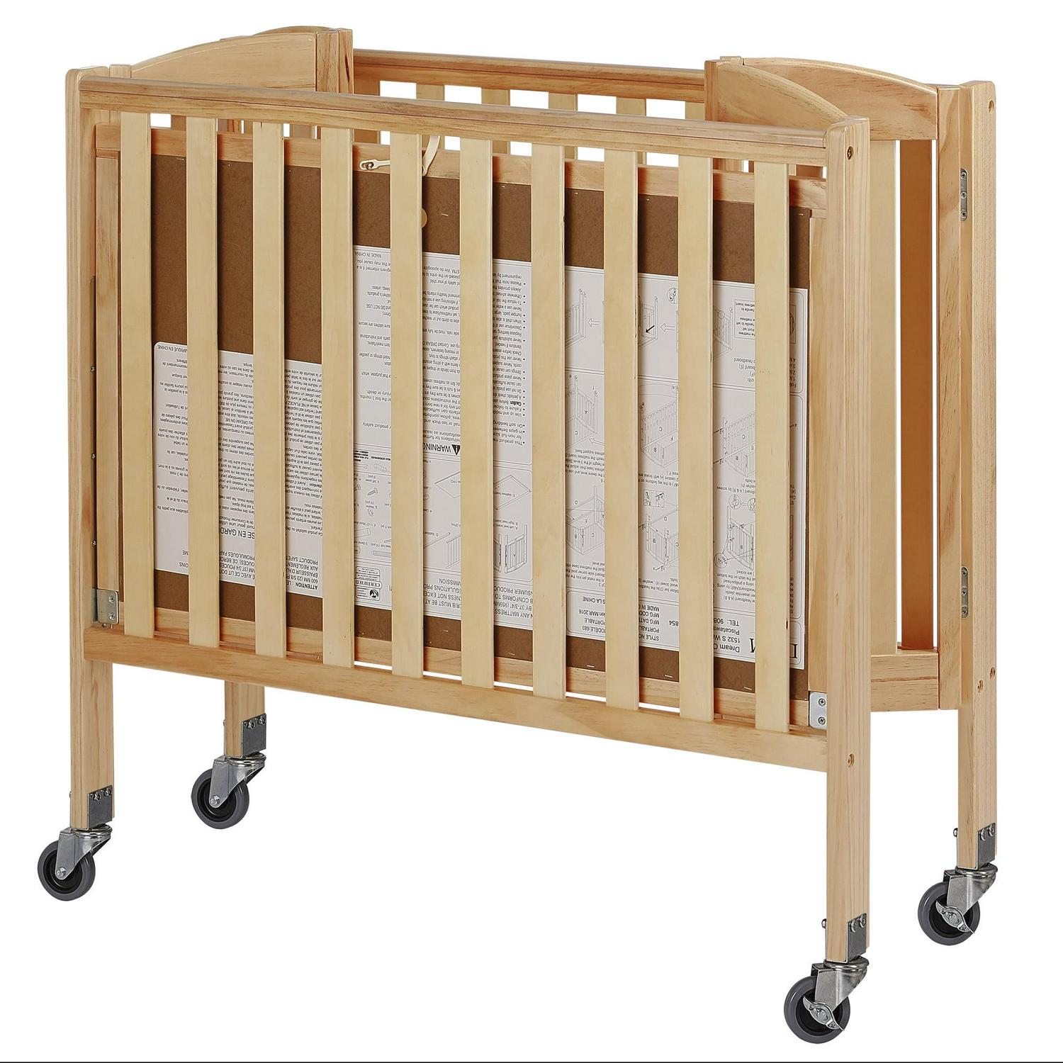Dream On Me Birch 3-in-1 Folding Portable Mini Crib. Natural - Image 4