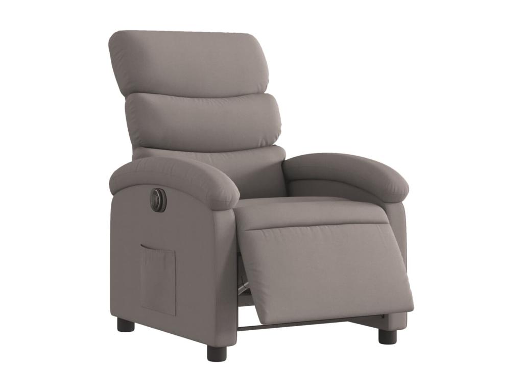 Sillón reclinable eléctrico tela gris taupé