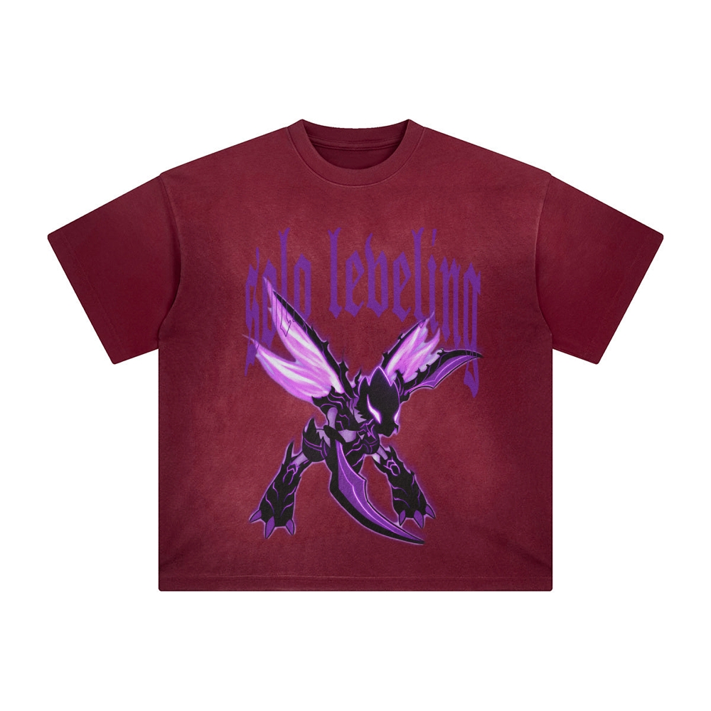 Unisex Anime Inspired Washed  Vintage T-Shirt