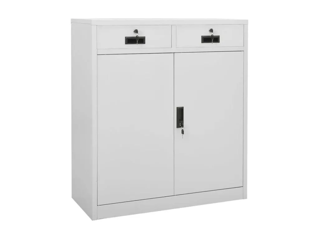 Armario de oficina de acero gris claro 90x40x102 cm VTEA06573