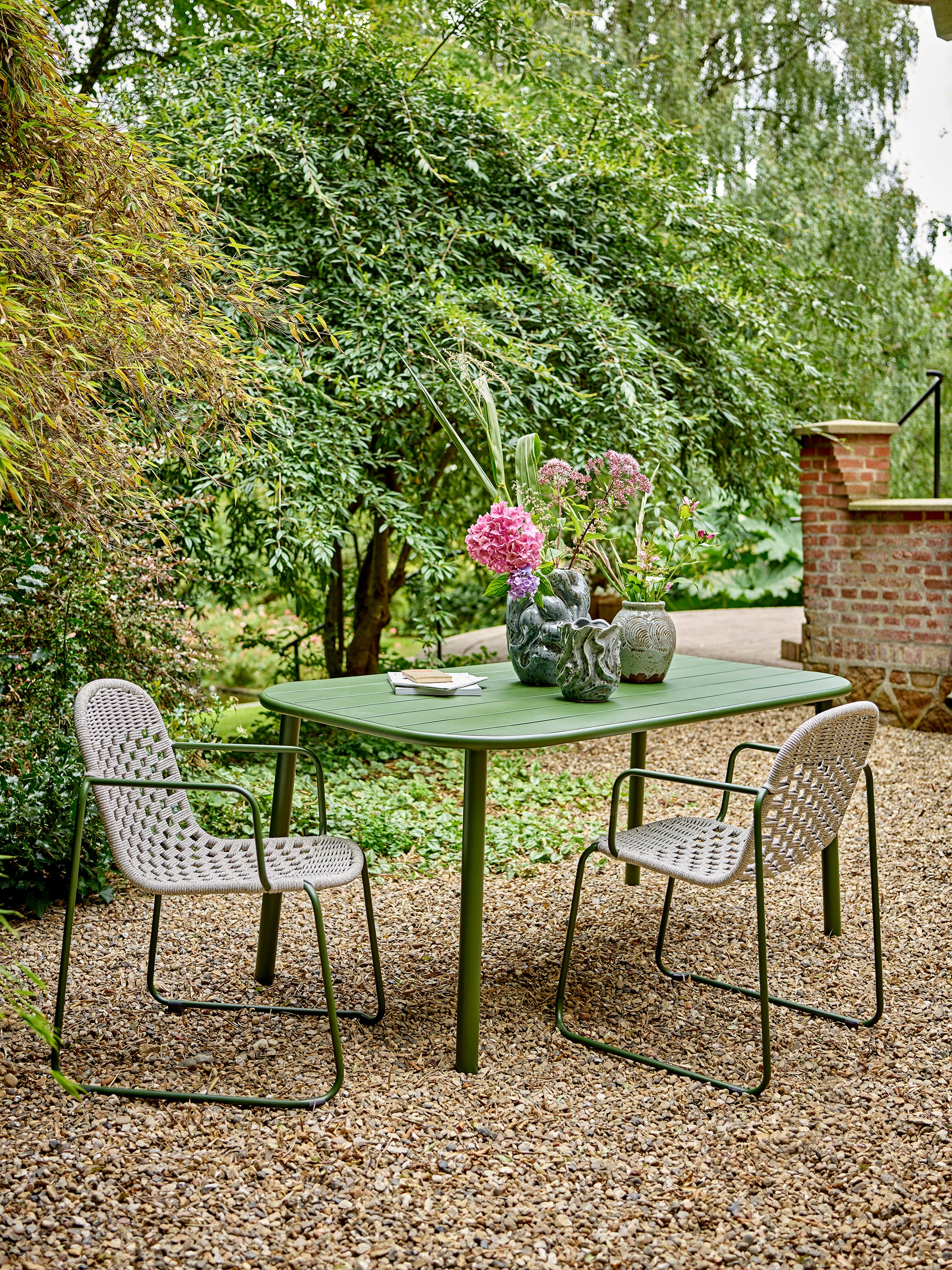 CALANA DINING CHAIR, GREEN, METAL
