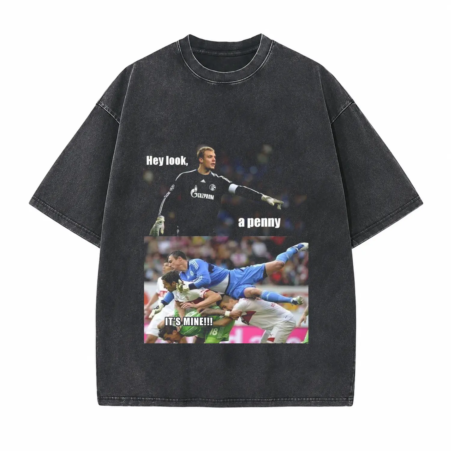 Funny Football Emoji Printed Unisex Washed T-Shirt