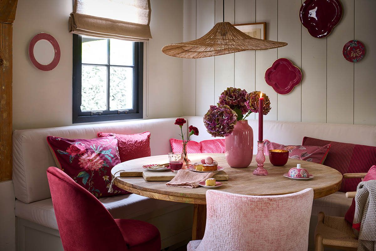 Plate Flower Festival Scallop Dark Pink 26.5cm