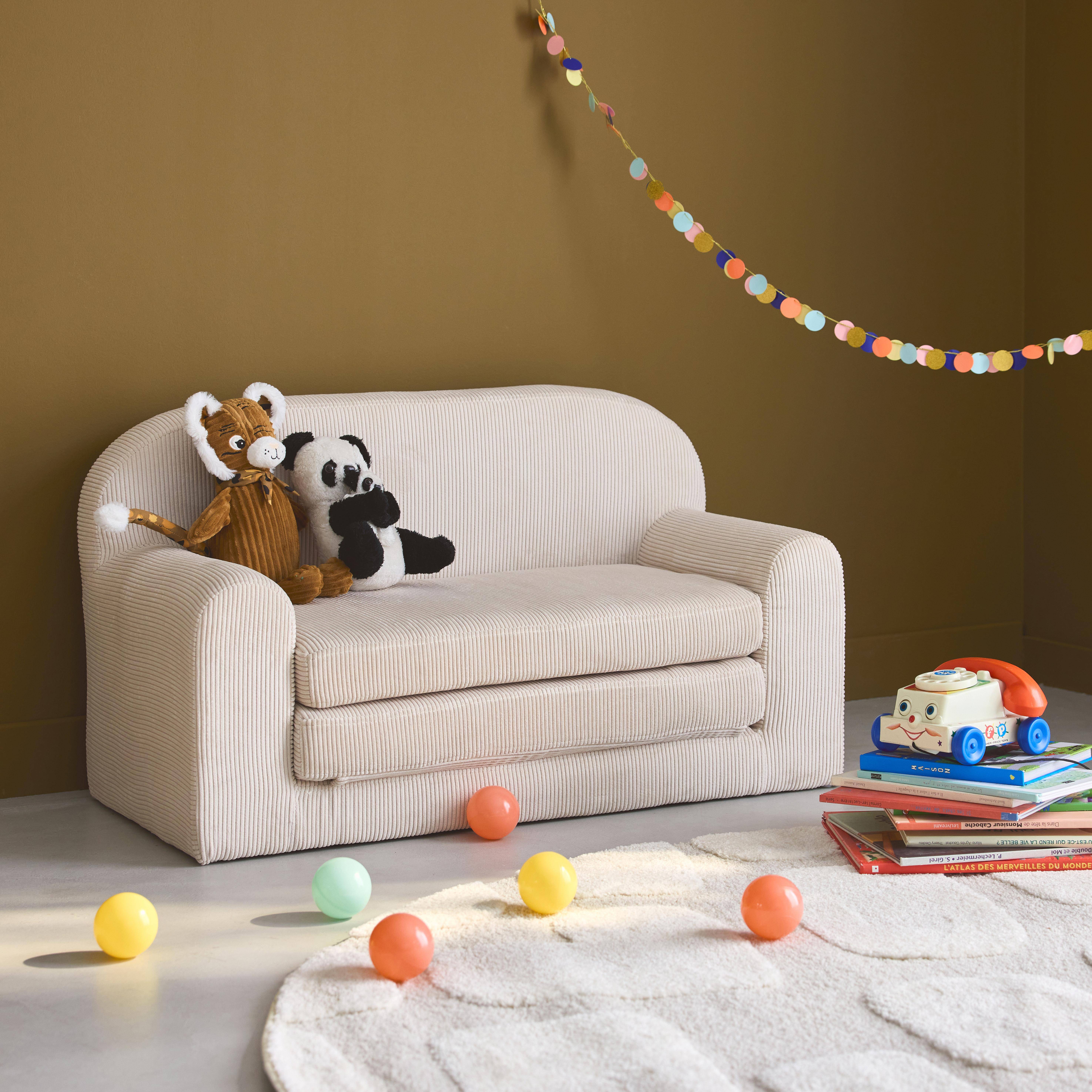 Cleo - Sofá cama infantil de pana desplegable