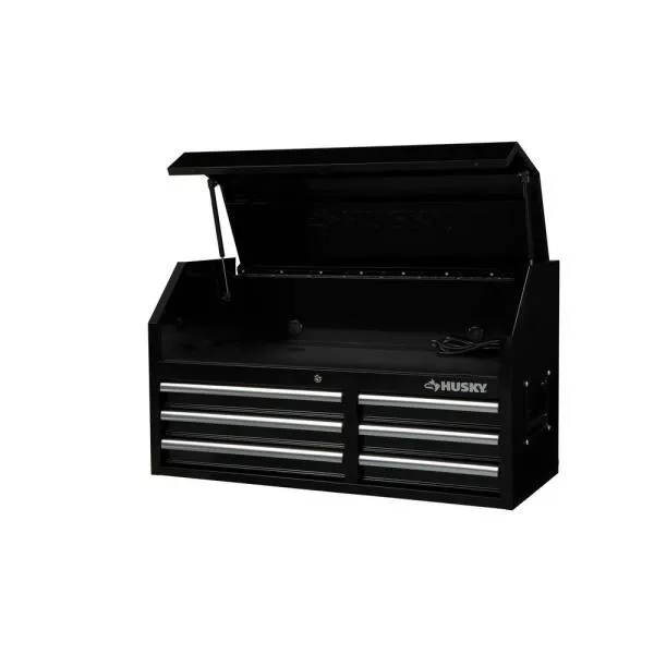 41 in. 6-Drawers Top Chest in Black