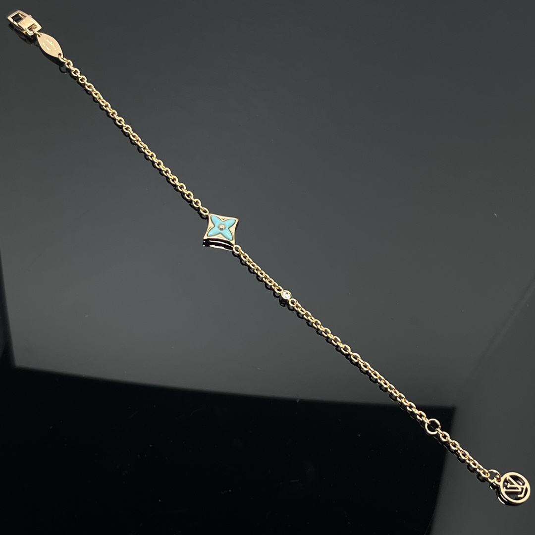 Louis Vuitton Blue Amazonite 1 Motif BB Star Bracelet - Original Replica Club