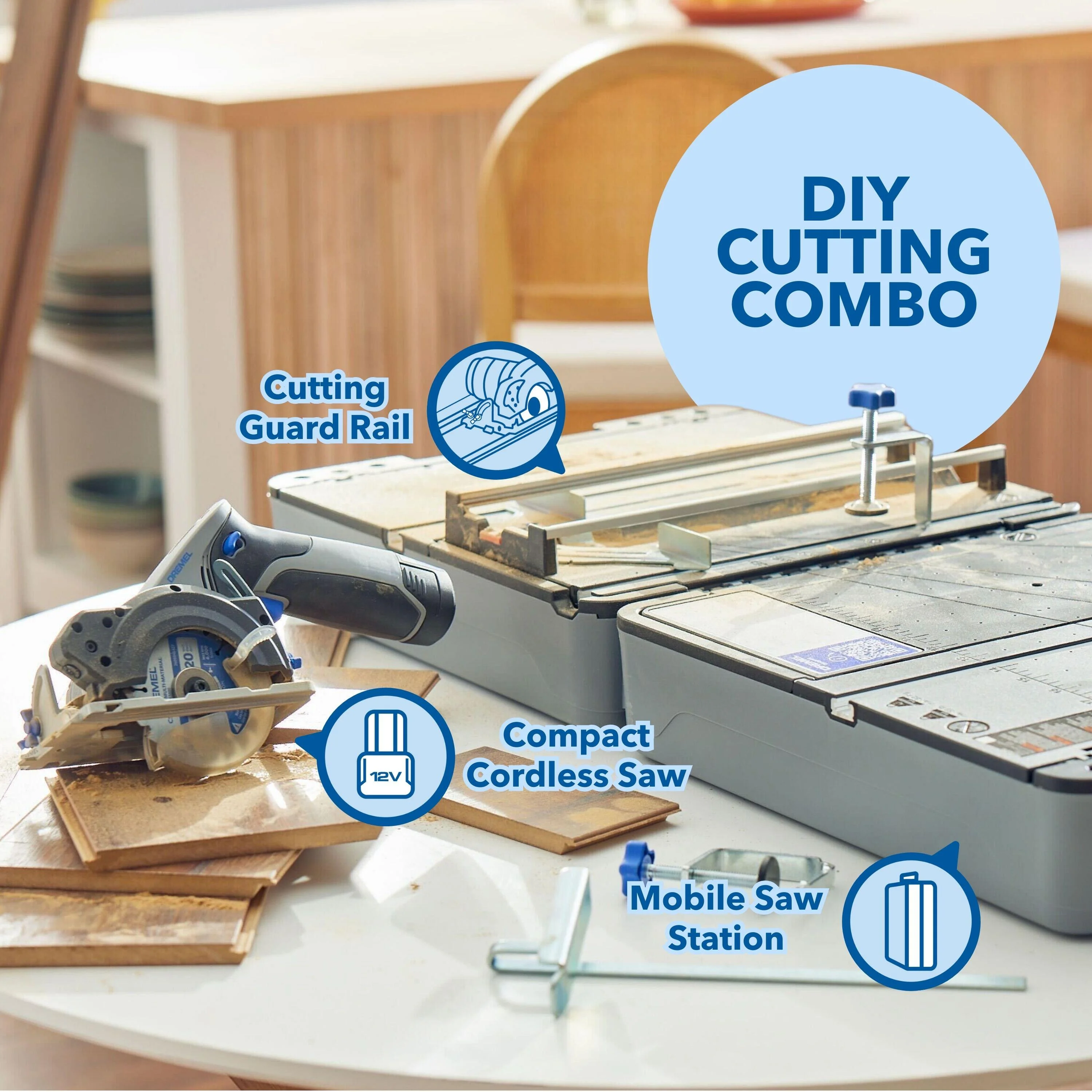Dremel Blueprint Portable Saw Station with 12V Compact Circular Saw and Multi-Purpose Cutting Case (CS12V-S1C) - Image 2