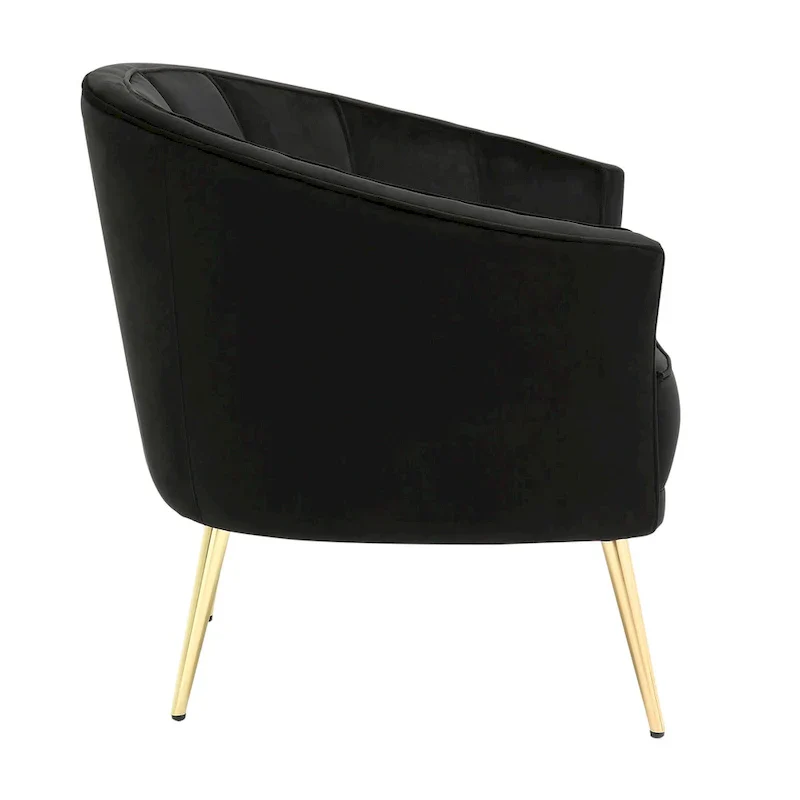 Randolf Velvet Accent Chair in Silver Orchid