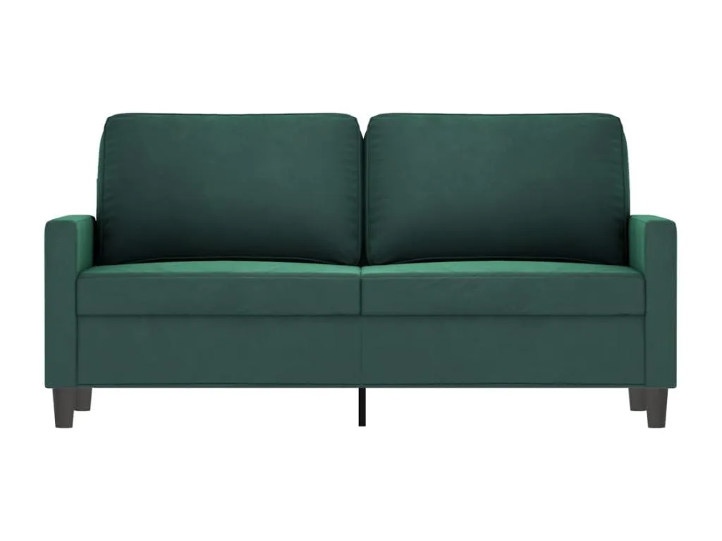 Sofá de 2 plazas de terciopelo verde oscuro 140 cm ozoa36093