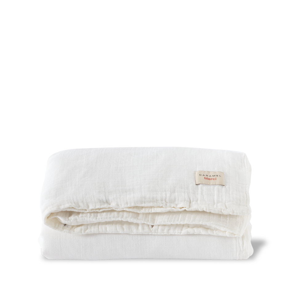 Caramel x Merci - Housse de couette en gaze de coton - Blanc de Meudon