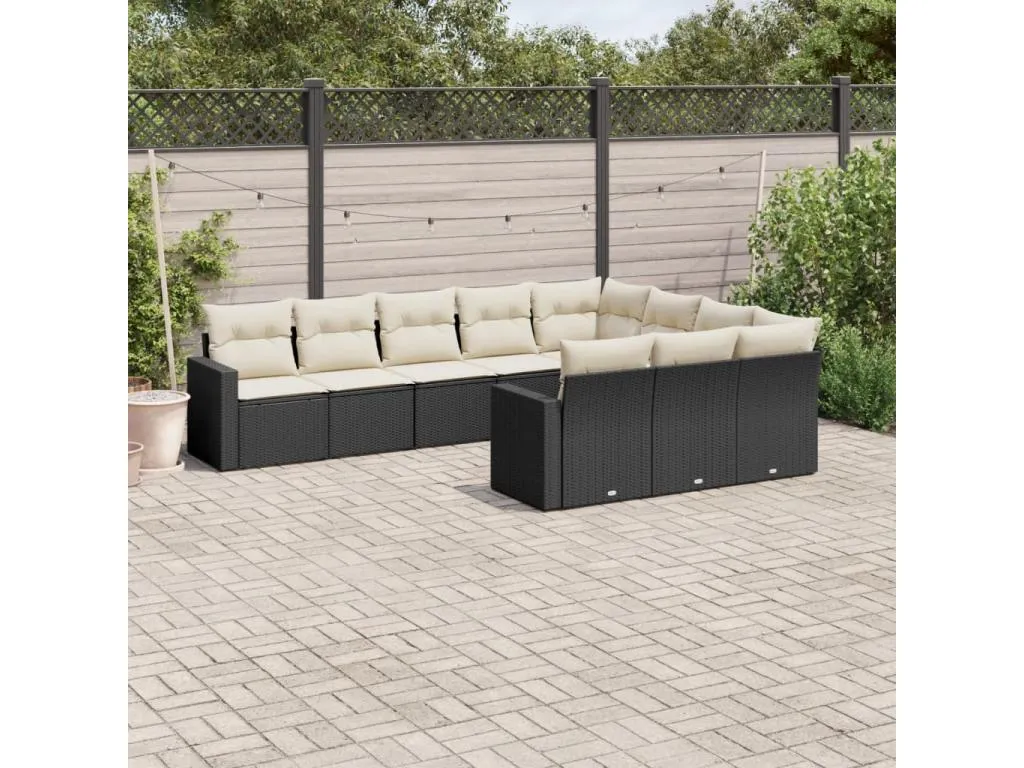 Set sofás de jardín 7 piezas y cojines ratán sintético beige 69997adzu