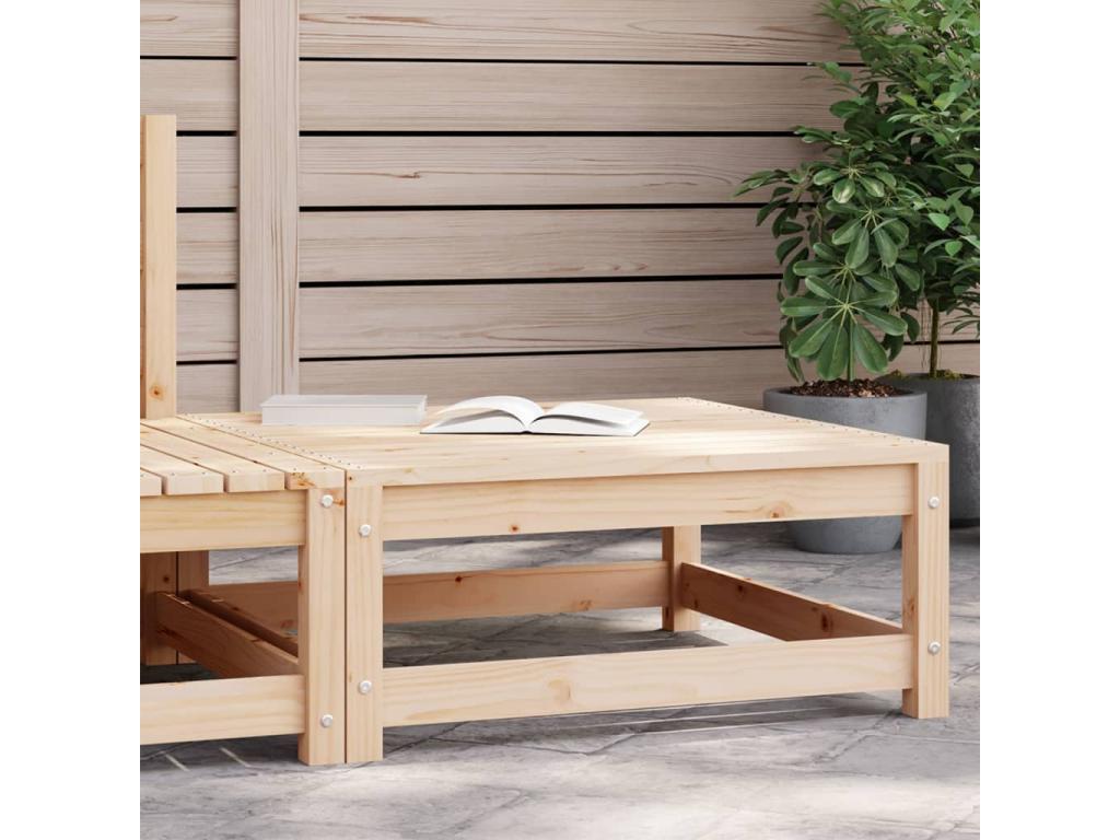 Taburete de jardín madera maciza de pino 70x70x30 cm