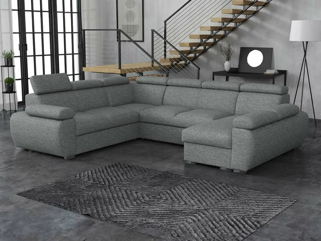 Sofá rinconero Lluesmahome 214 Gris Función de descanso Caja de ropa de cama 325x260cm OAVX92343