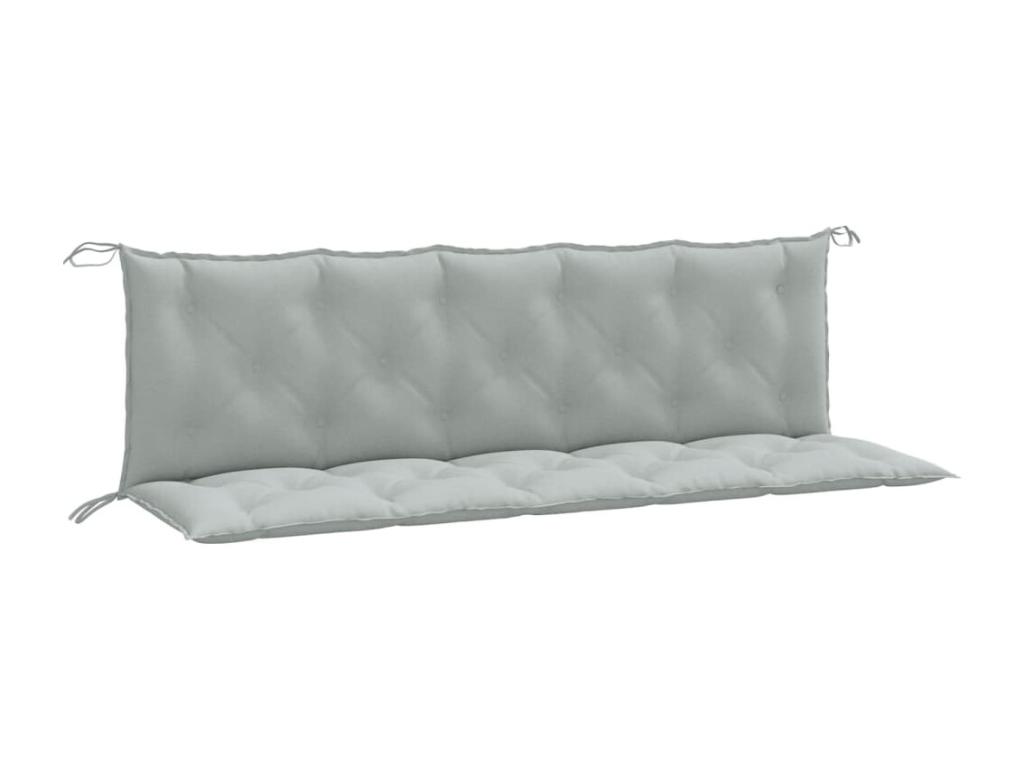Cojines banco jardín 2 uds tela gris claro melange 180x50x7 cm