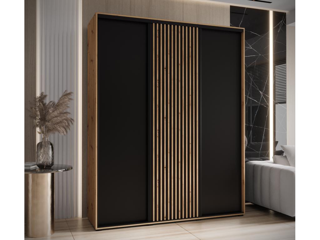 ARMARIO Hominor 1 DE PUERTAS CORREDERAS 235 - 2/200/60 3 puertas artisan/negro