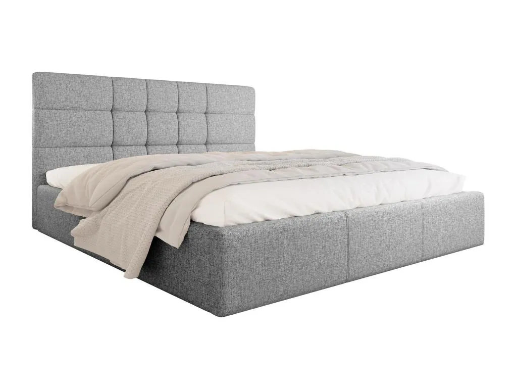 Cama Cosinor 138, doble, gris, 140x200, tapiz, somieres, 150x213x106cm ptf1710977