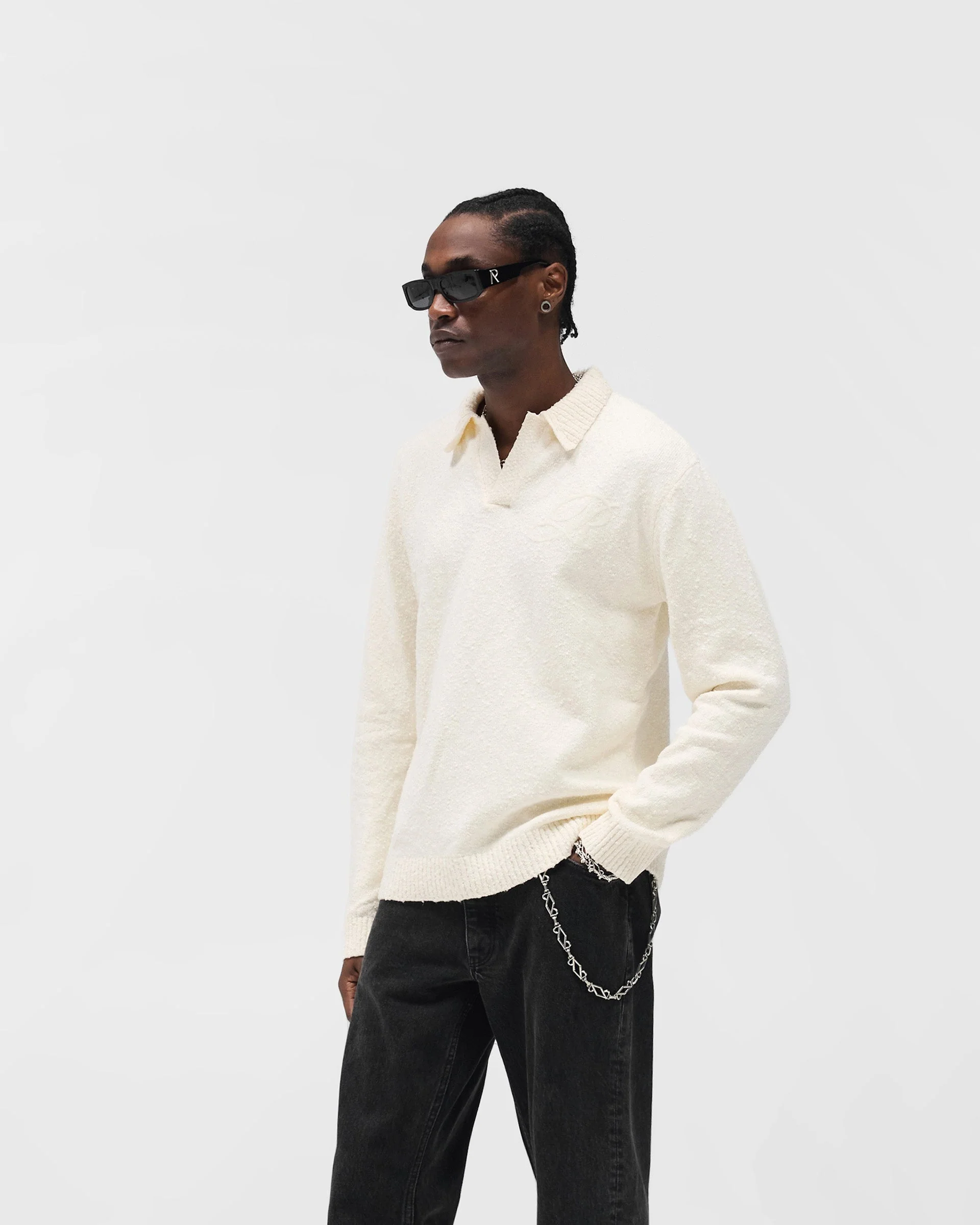 Knitted Polo - Aged White