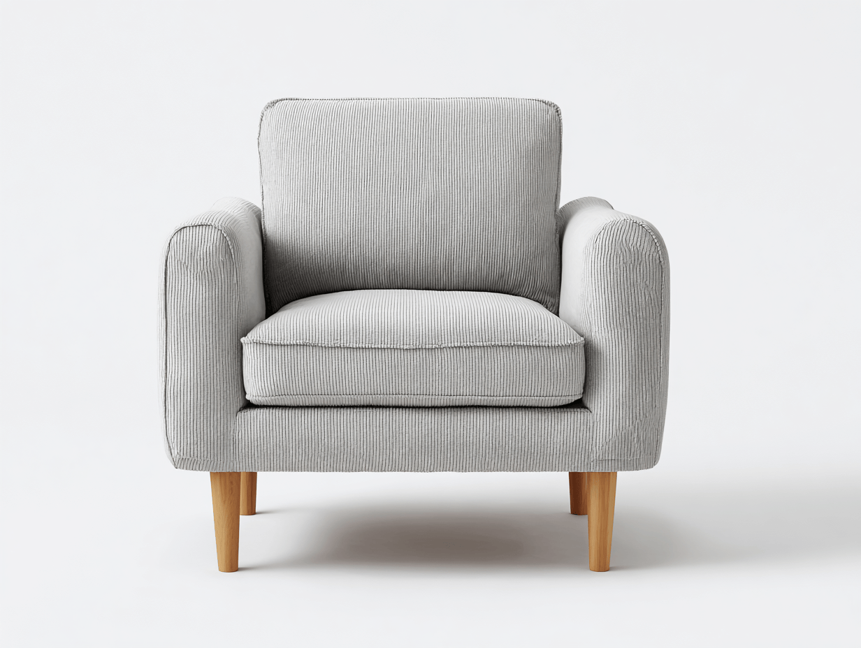 Sillón individual 90×85×90 cm – tela gris – estilo moderno