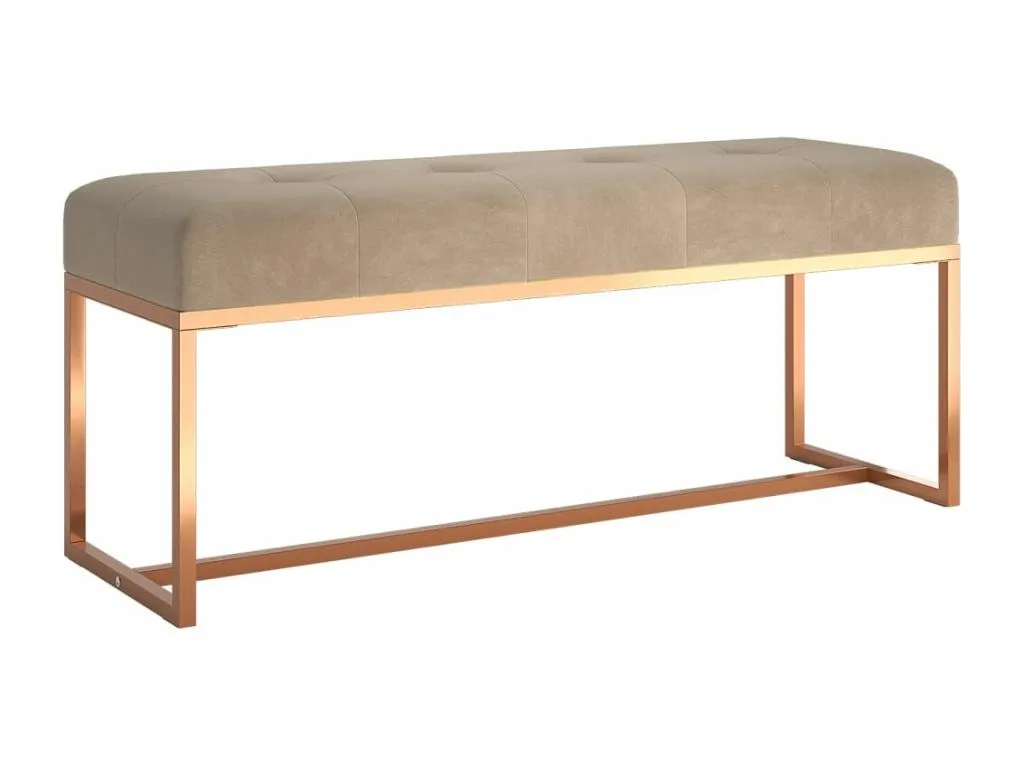 Banco terciopelo beige 110x36x45 cm dgy3624852