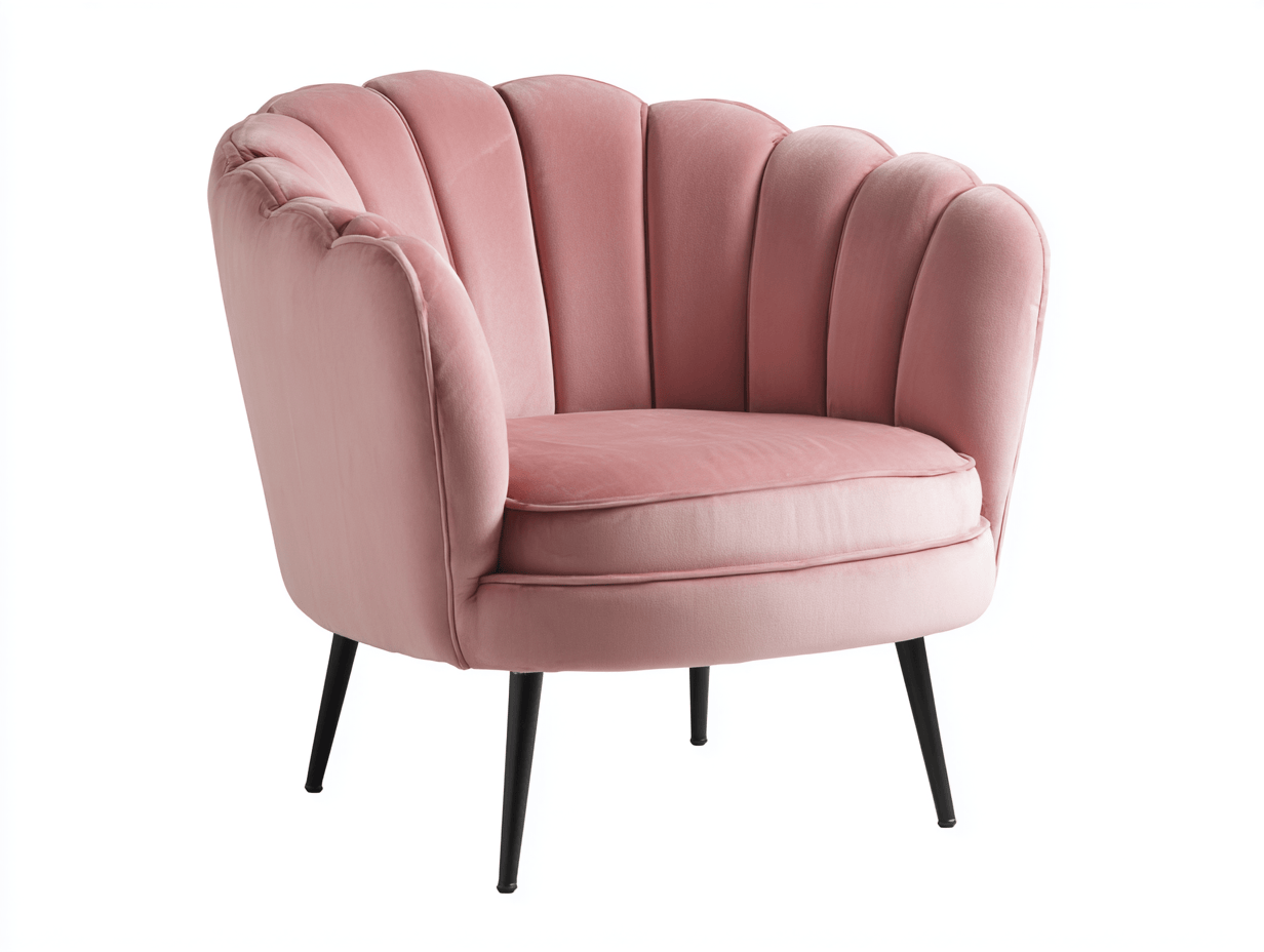 Sillón tapizado en terciopelo – rosa – estilo moderno