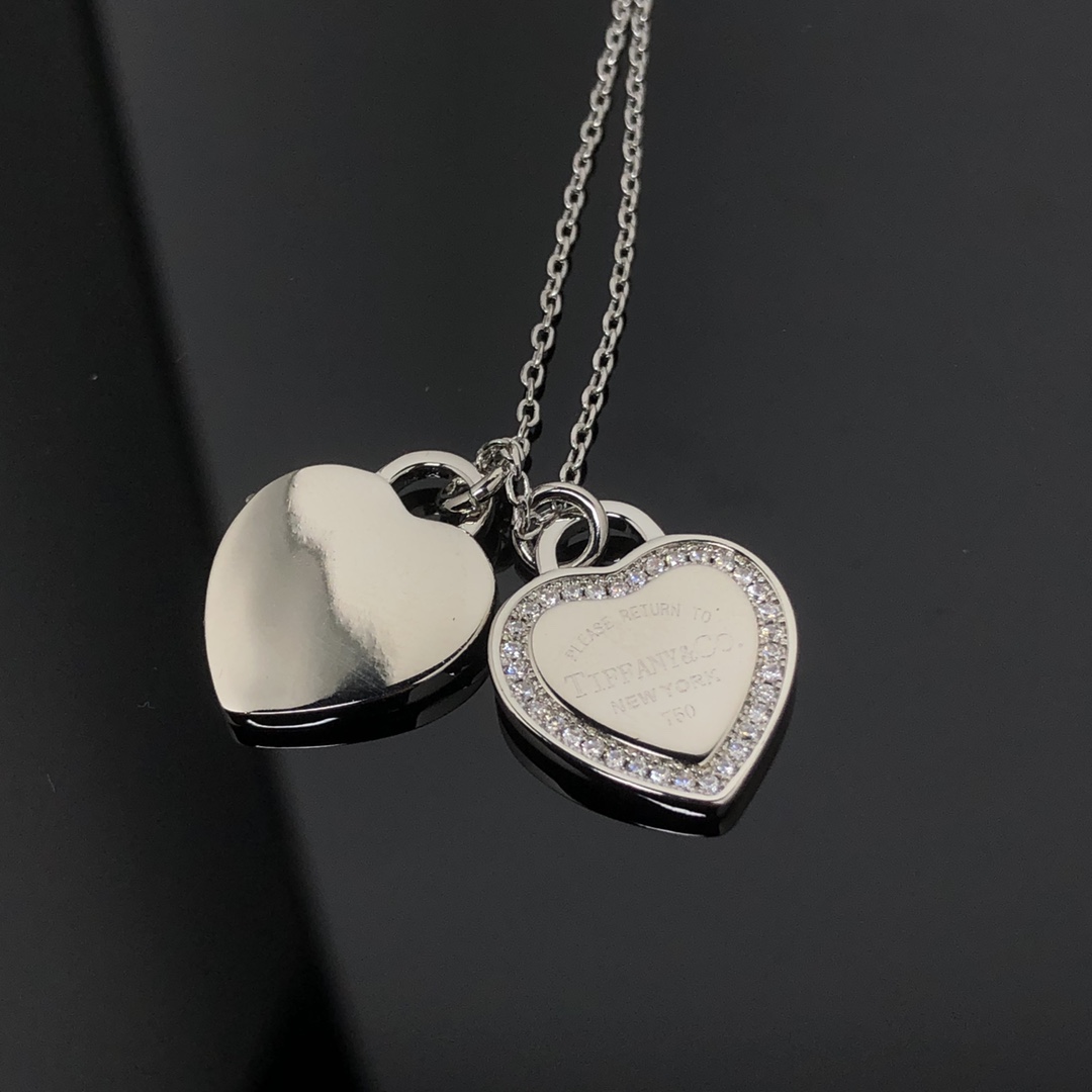 Tiffany Double Heart Pendant Necklace - Original Replica Club