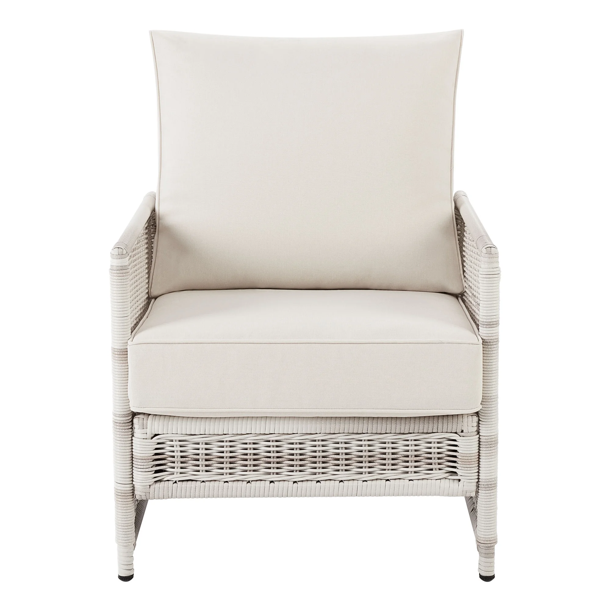 Better Homes & Gardens Paige Outdoor Wicker Stationary Lounge Chairs, Set of 2, White - Image 4