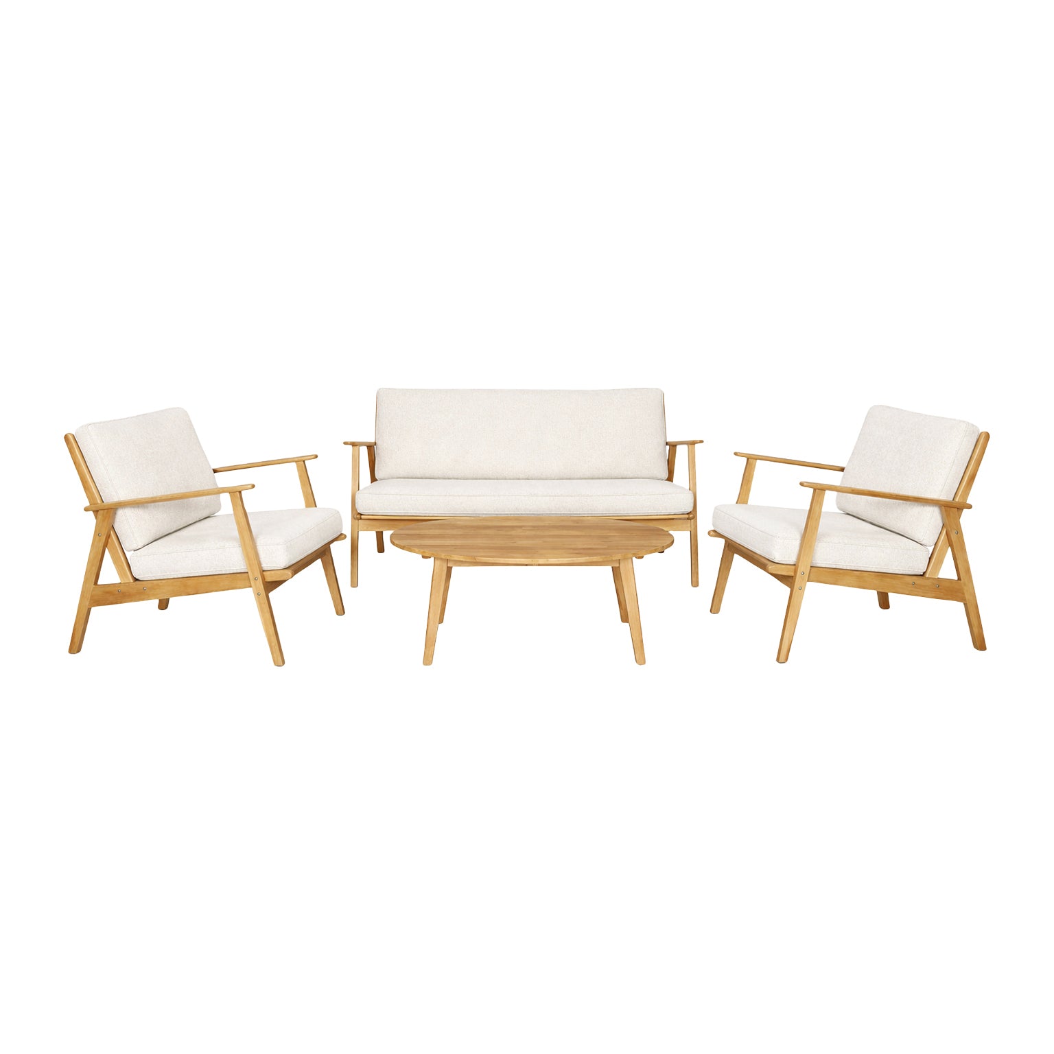 Blokker Olive Loungeset - Acaciahout - Beige