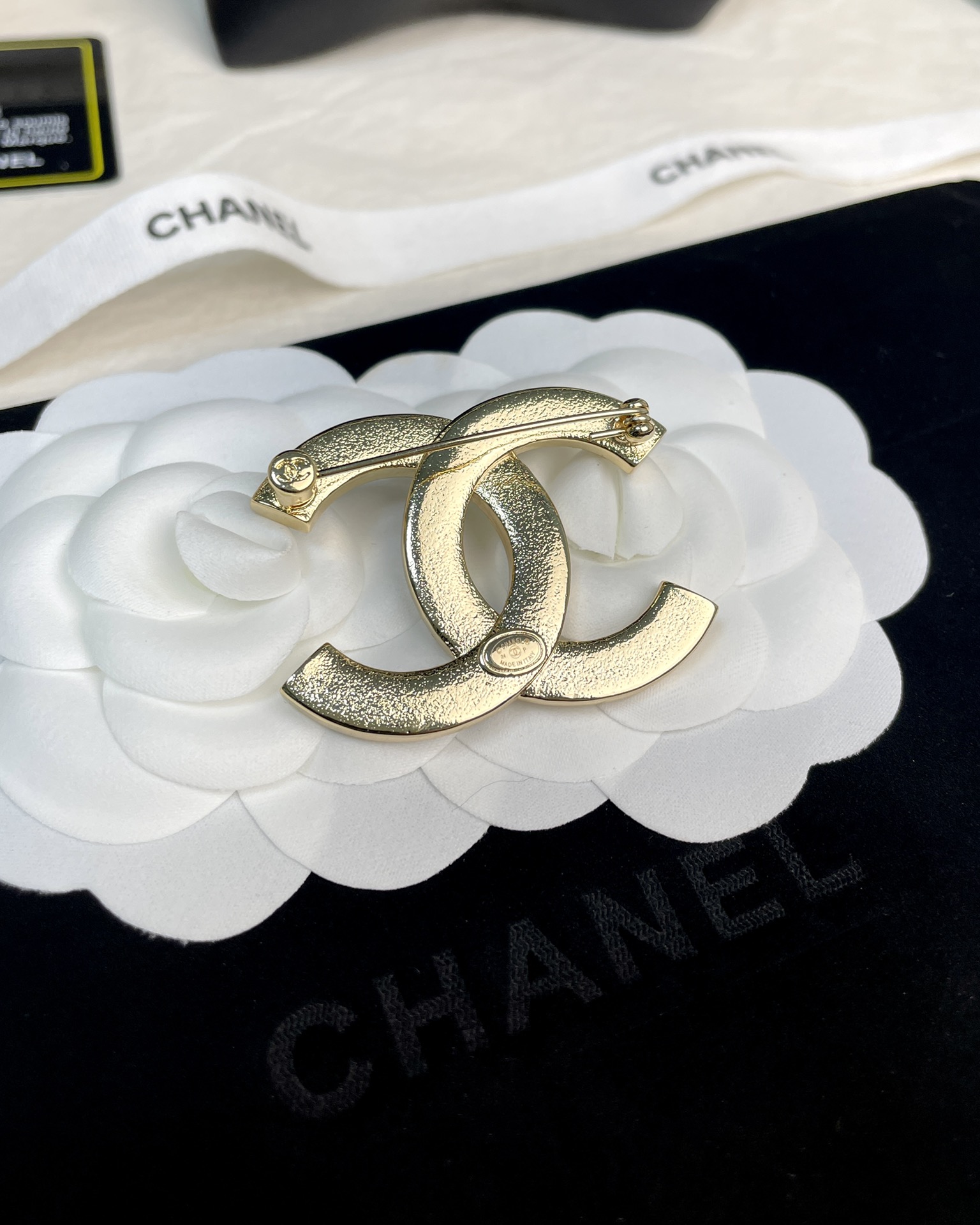 Black and Gold Chanel Brooch - Original Replica Club