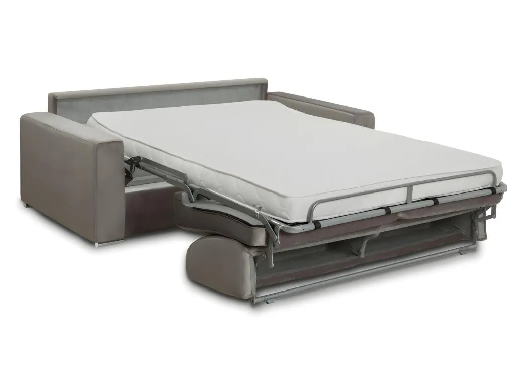 Sofá cama de 4 plazas tipo italiano de terciopelo Andreuworldcasa - Antracita - Cama de 160 cm - Colchón de 14 cm