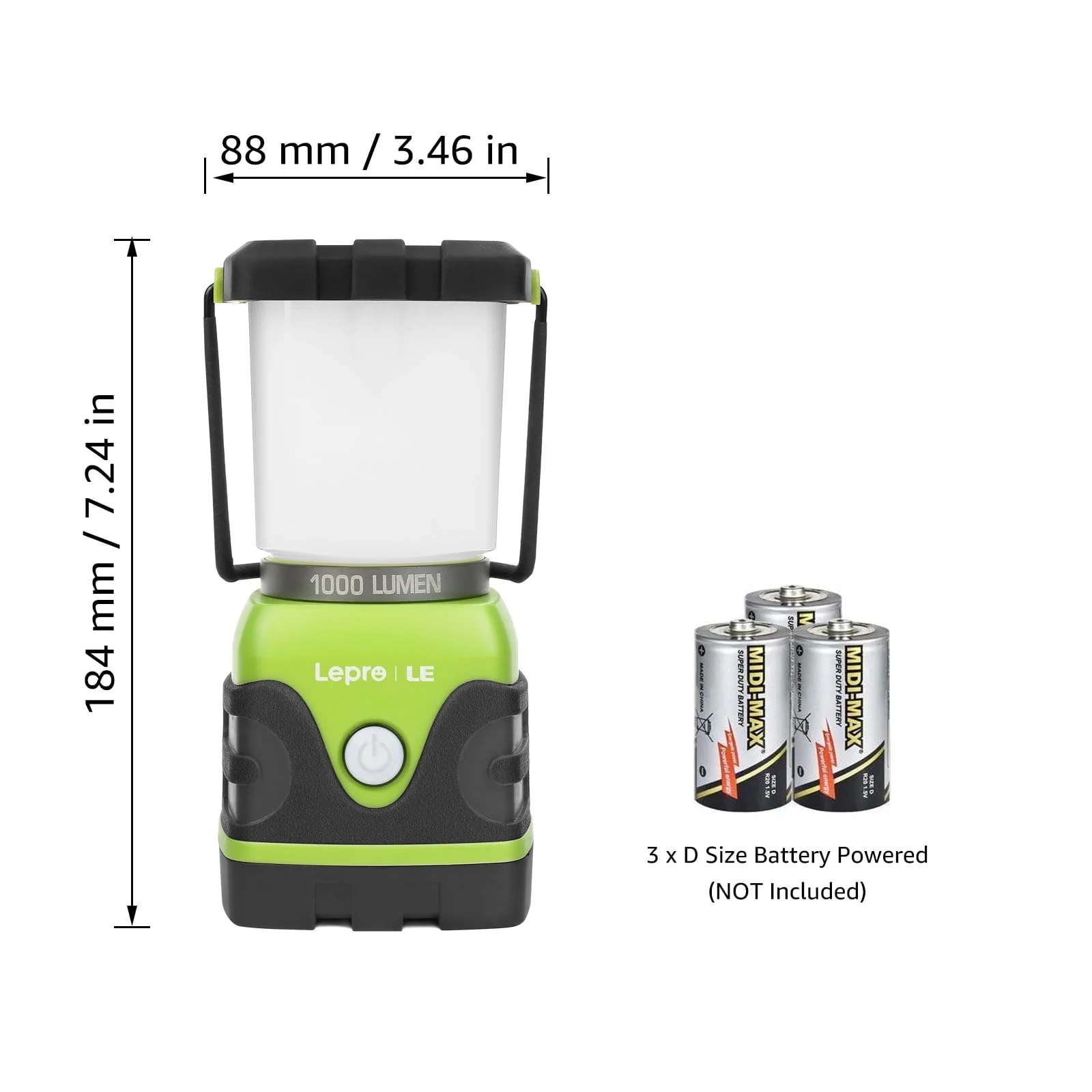 Lepro 2-Pack LED Camping Lanterns, 1000LM Battery Powered Camping Tent Light , 4 Light Modes and IPX4 Waterproof , Perfect Camping Accessories for Hurricane, Emergency, Survival Kits, Hiking, Fishing - Image 12
