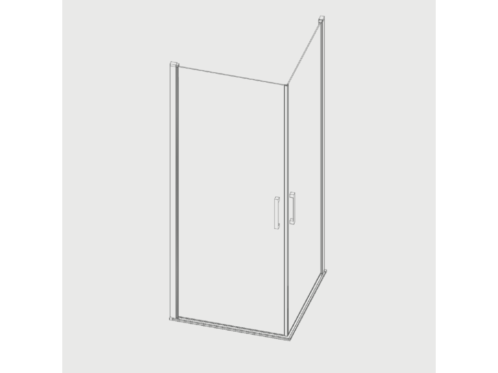 Angular de ducha 2 Puertas Abatibles NARDI perfil negro mate 80 cm