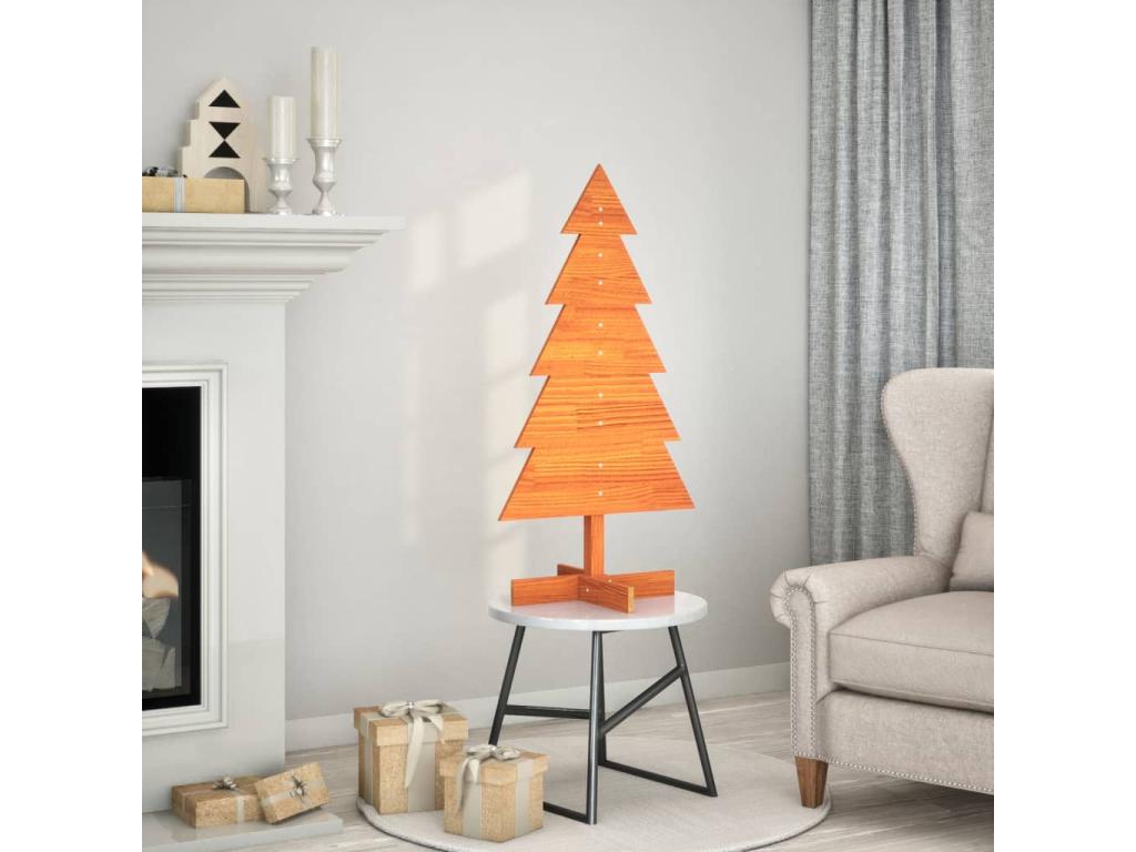 Árbol de Navidad de madera para decoración 100 cm madera maciza de pino