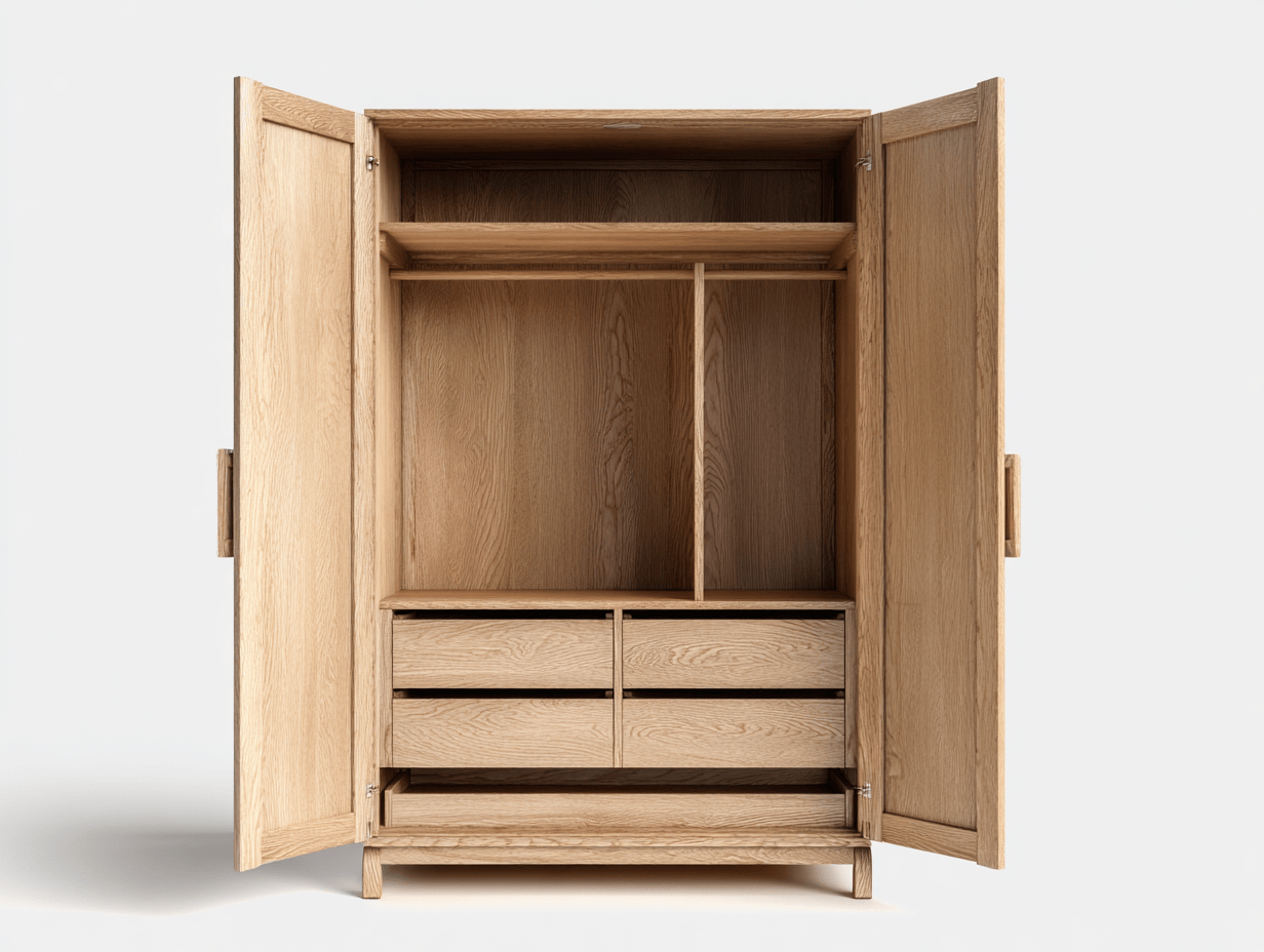 Armario de madera maciza – roble – de dos puertas