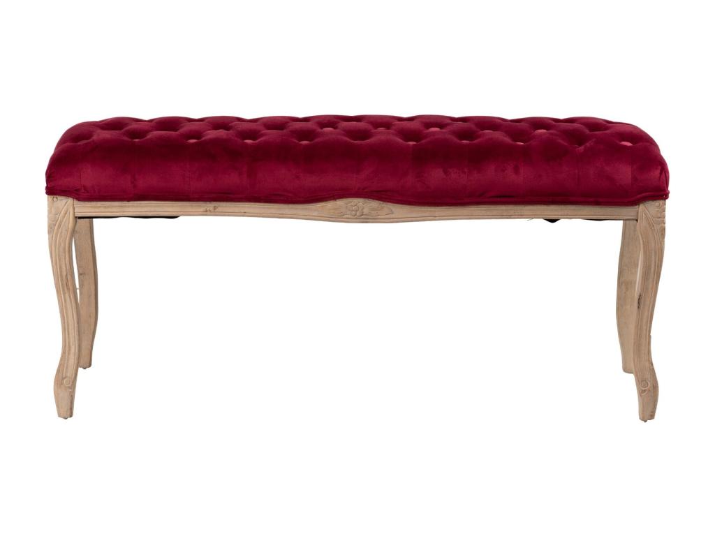 Pie Cama Velvet Capitone Patas Madera 110x36x47 Cm