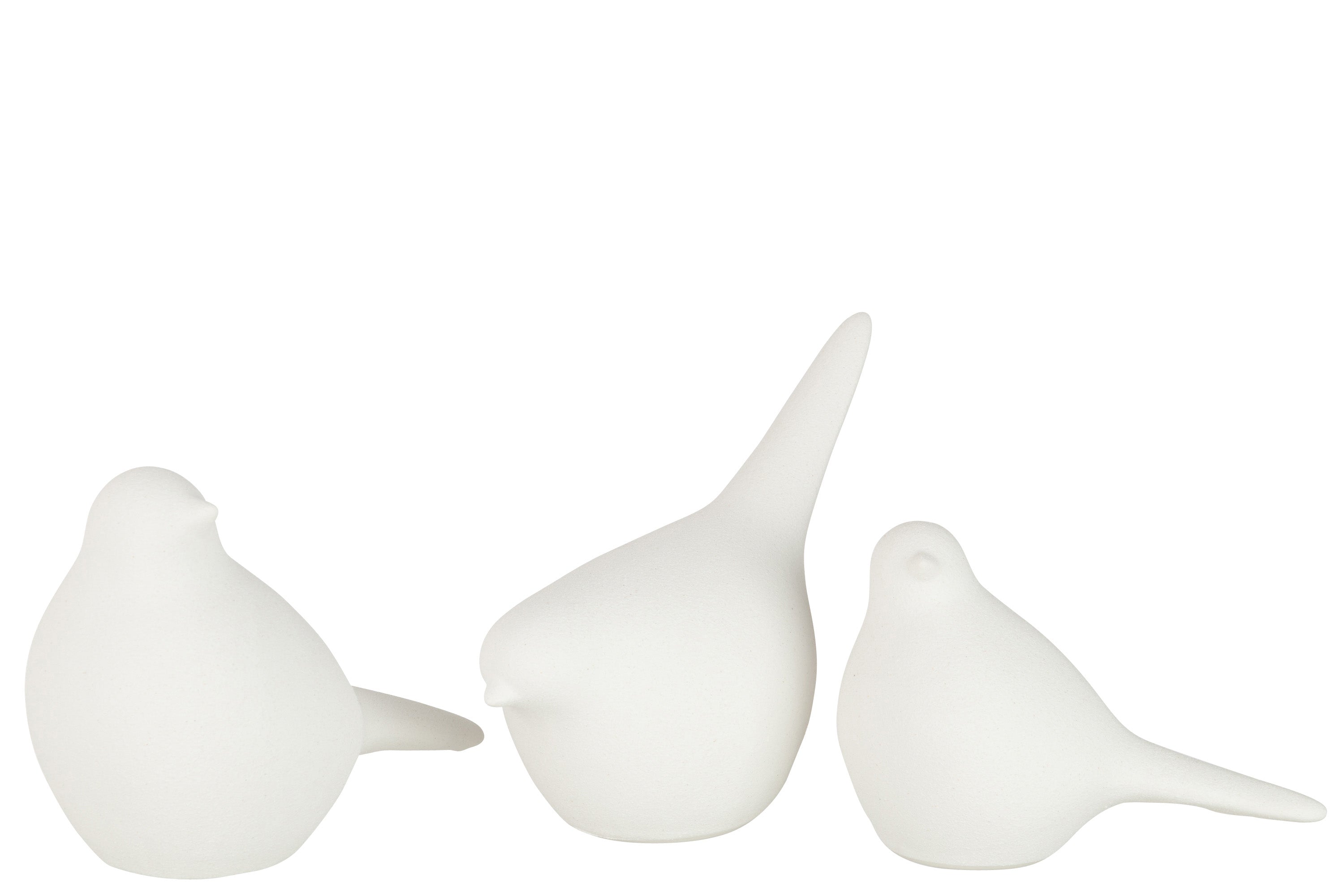 J-Line Vogels Wit Set van 3