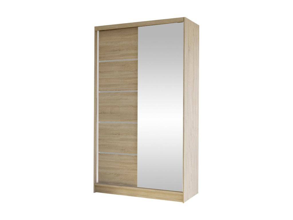 Armario Atlanta 167, Roble Sonoma, 200x100x58cm, Puertas de armario: Correderas