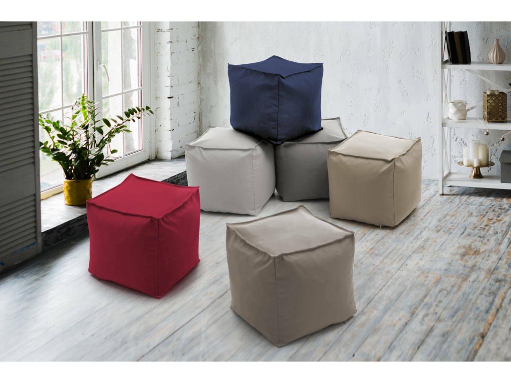 Puff - Puf multifunción - 100 por ciento Made in Italy - Sillón Cozetiq en tela tapizada - 45x45h45cm - Tórtola