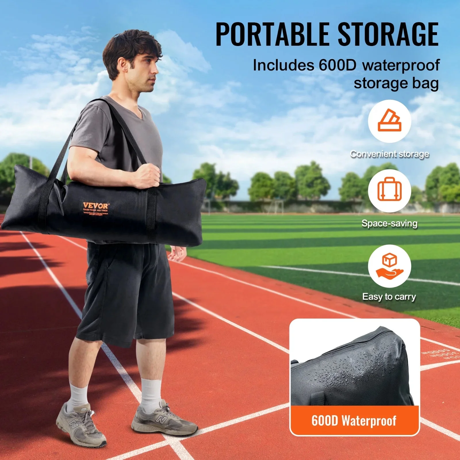 VEVOR Barricade Backstop Net, 12x9 ft Ball Sports Barrier Netting With Carry Bag - SSPDYBQ004 - Image 5 VEVOR Barricade Backstop Net, 12x9 ft Ball Sports Barrier Netting With Carry Bag - SSPDYBQ004 - Image 5